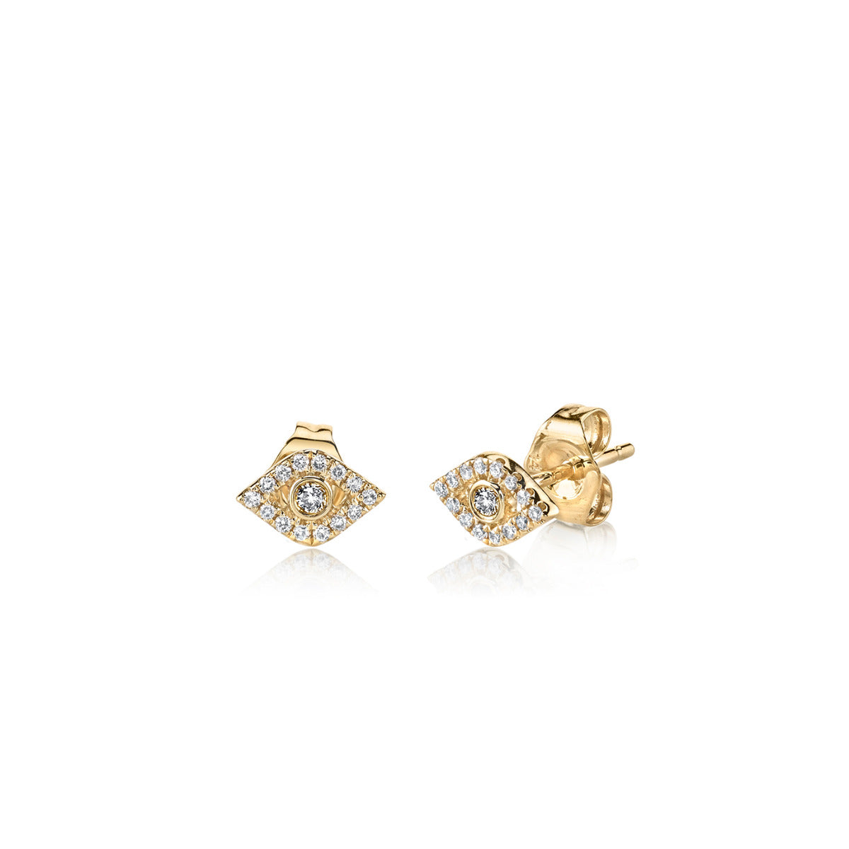 & Diamond Small Bezel Eye Stud