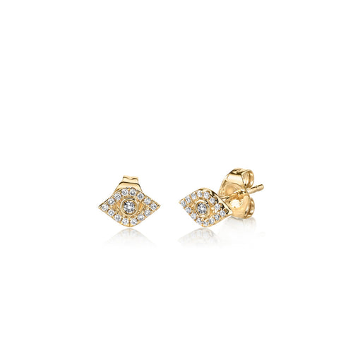 Gold & Diamond Small Bezel Eye Stud