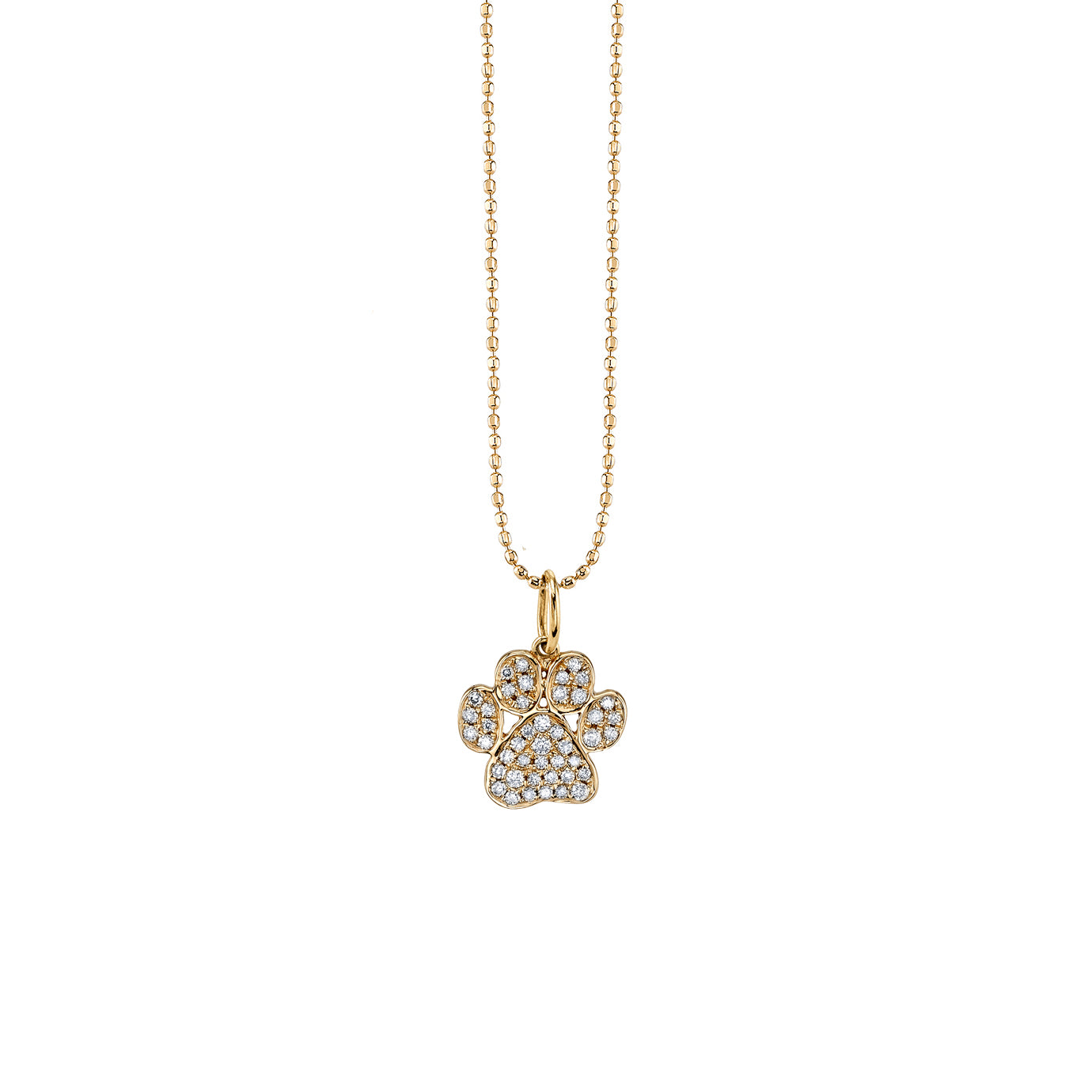 & Diamond Paw Print Charm