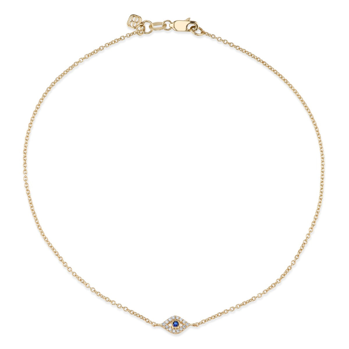Bezel Sapphire & Diamond Small Eye Anklet