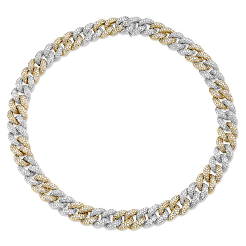 Men's Collection Two-Tone Gold & Pavé Diamond Link Necklace