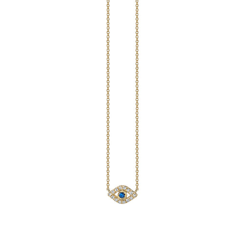 Kids Collection Gold & Diamond Small Bezel Eye Necklace