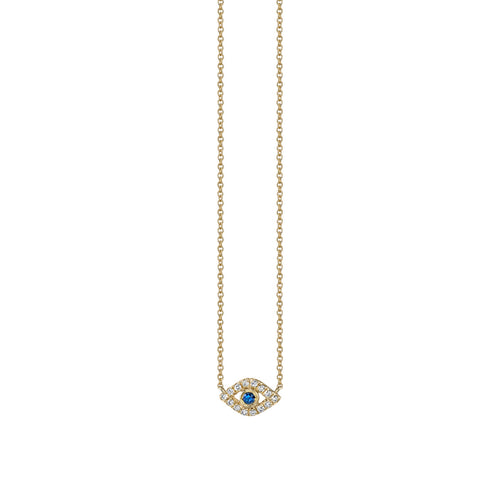 Gold & Diamond Small Bezel Eye Necklace
