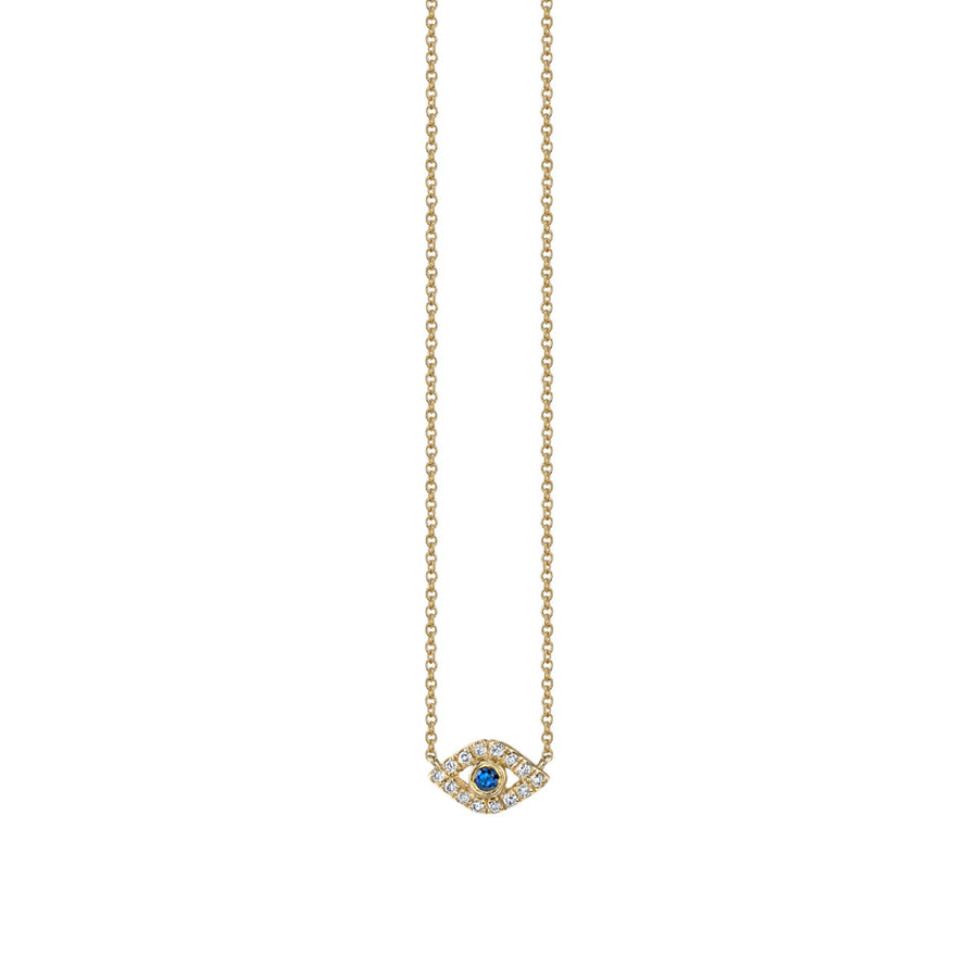 Gold & Diamond Mini Bezel Eye Necklace - Sydney Evan Fine Jewelry