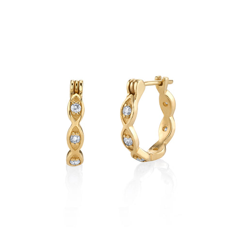 Gold & Diamond Multi Marquise Eye Hoops
