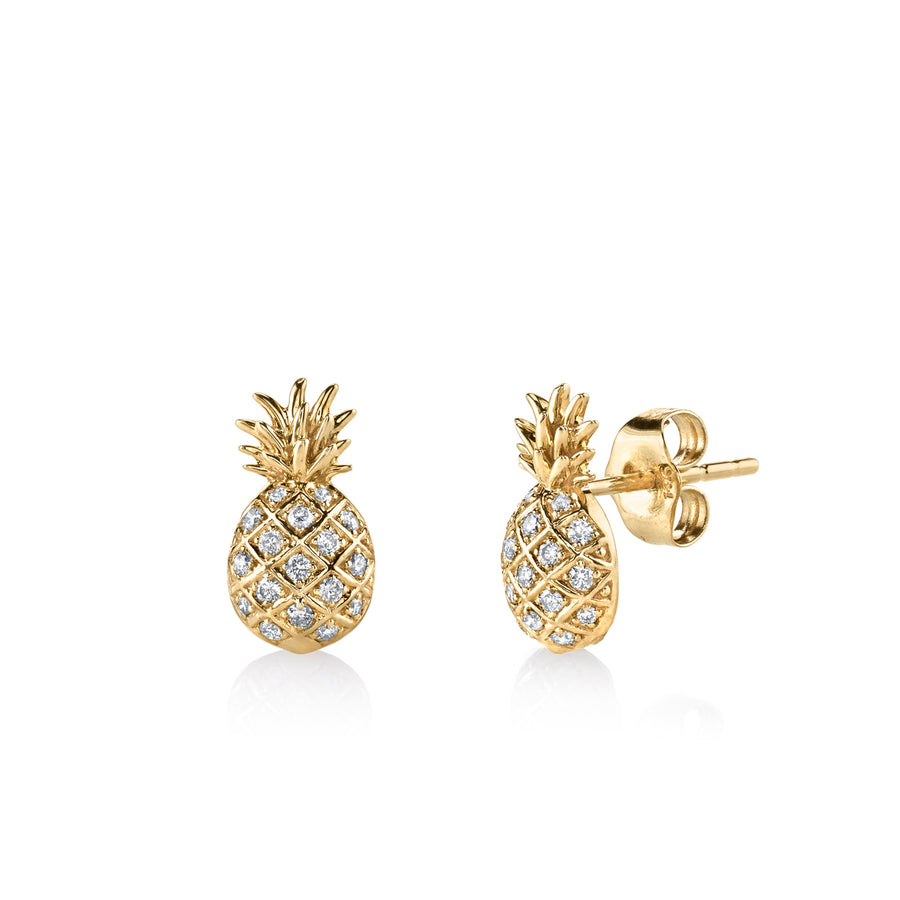 Gold & Diamond Pineapple Stud - Sydney Evan Fine Jewelry