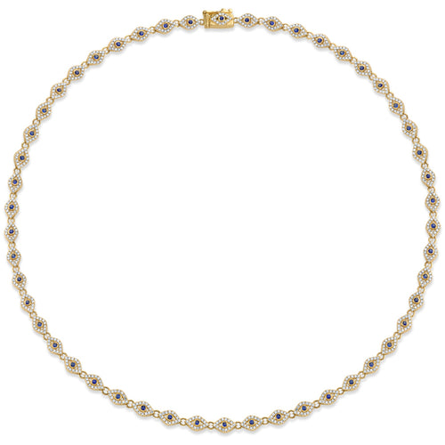 Gold & Diamond Small Bezel Eye Eternity Necklace