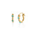 Kids Collection Gold Turquoise & Diamond Bezel Huggie Hoops