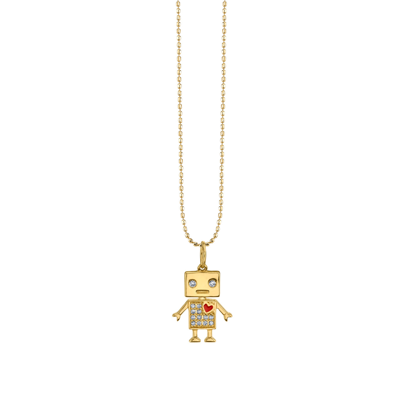 & Diamond Robot Charm
