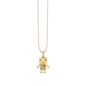 Gold & Diamond Robot Charm - Sydney Evan Fine Jewelry