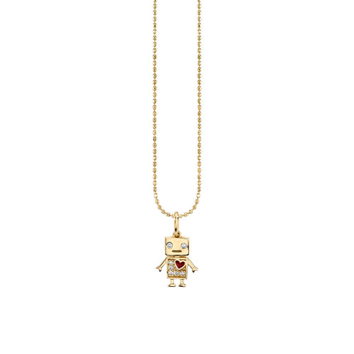 Kids Collection Gold & Diamond Baby Robot Necklace