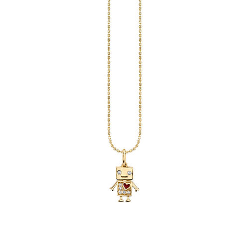Gold & Diamond Baby Robot Charm