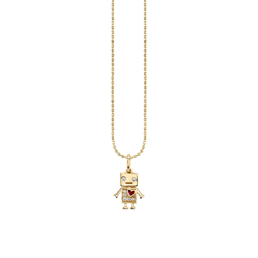 Gold & Diamond Baby Robot Charm - Sydney Evan Fine Jewelry