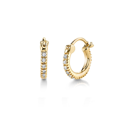 Gold & Diamond Mini Huggie Hoops